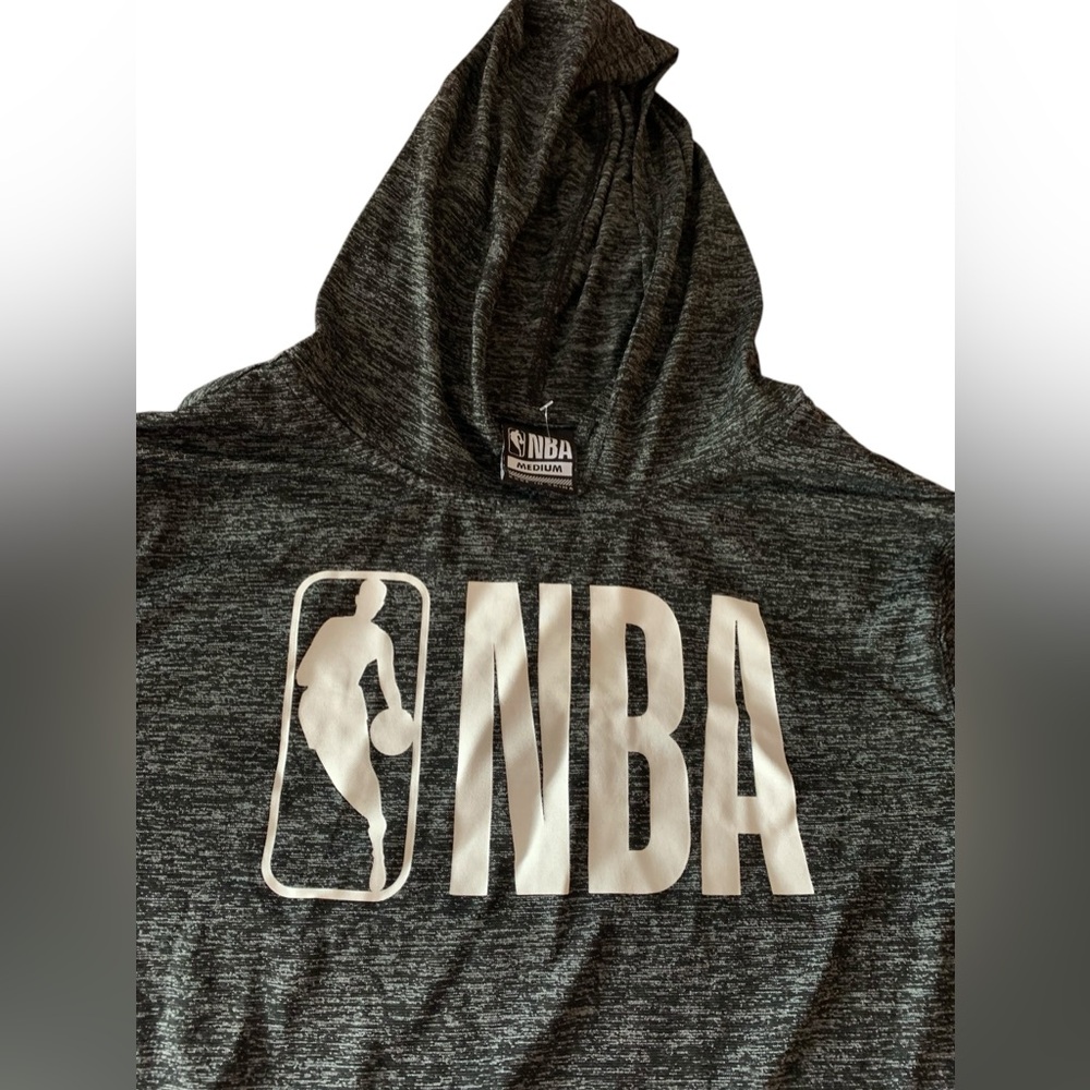 NBA Mens Light Weight Warmup Basketball Hoodie Long Sleeve Shirt Marled Black